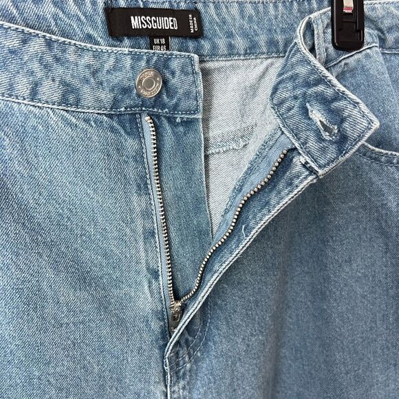 Missguided wide leg baggy high waist ombré jeans size 14 - Picture 7 of 14